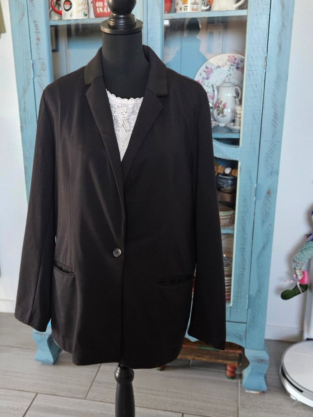 Nine West, black women suit jacket blazer, size XXL